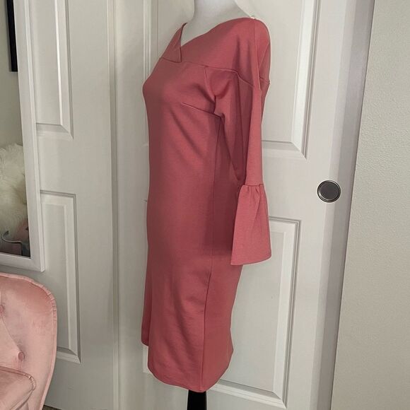 In Style Dusty Rose Off The Shoulder Body Con Dress size Large - Picture 4 of 13